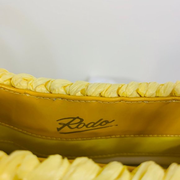 Vintage Italian Rodo Leather Raffia Purse … - Picture 2 of 11